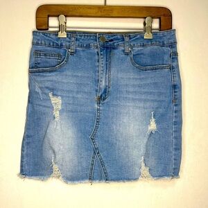 Denim Blvd Distressed Denim Vintage Y2K Grunge Skirt Women’s Size Medium
